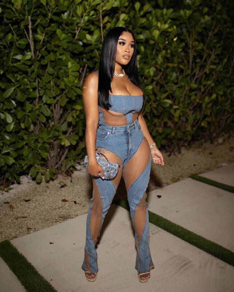 See-Through Mesh Patchwork Slit Stretch Fit Butt Lift Denim Pants 15