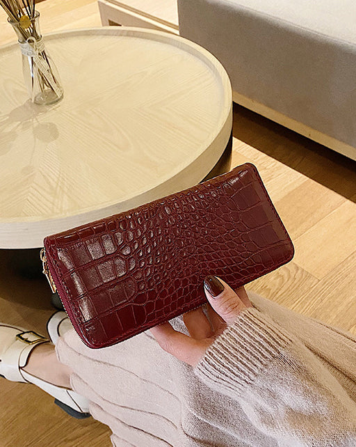 French Pattern Long Zipper Clutch Women's Wallet 15