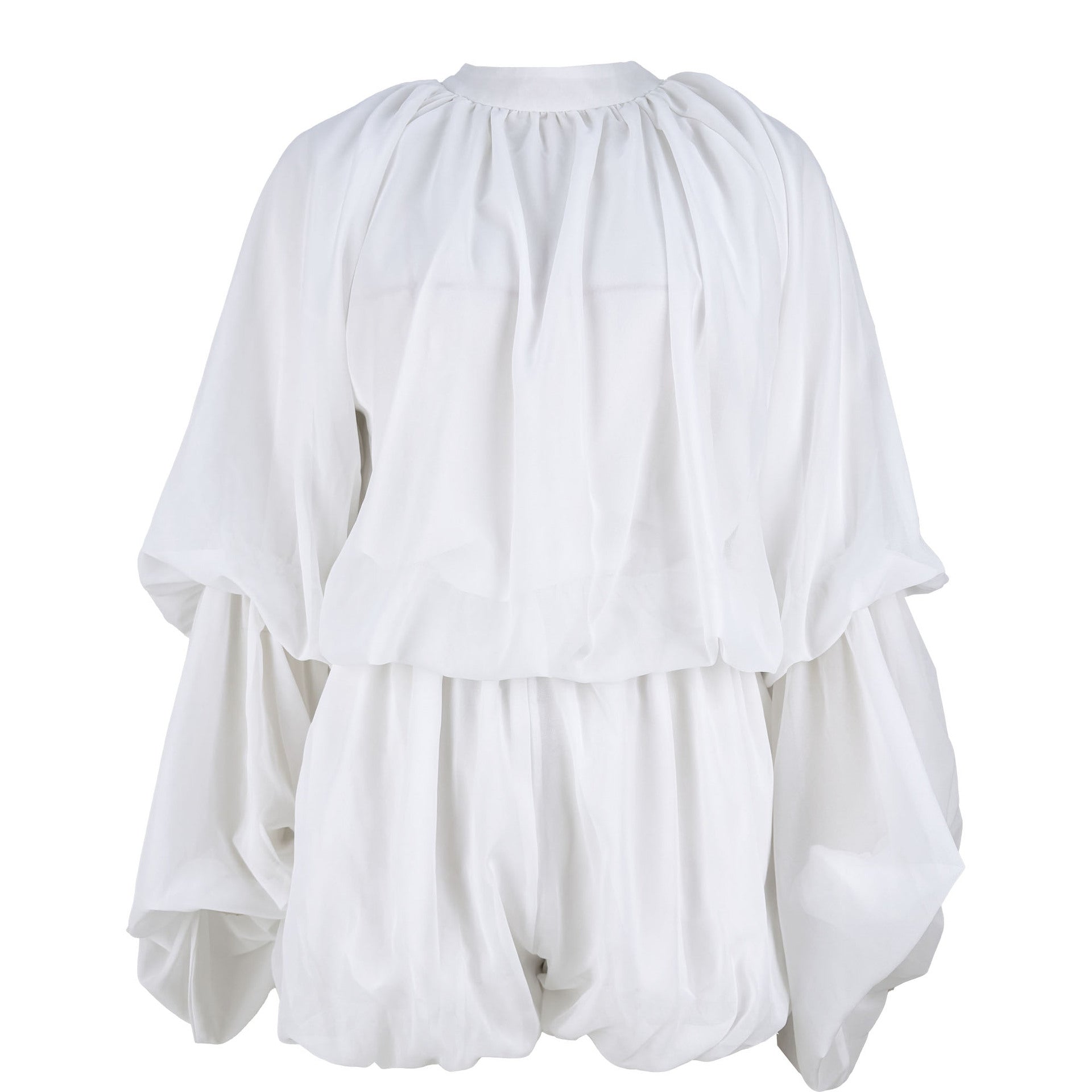 Women's Casual Solid Color Shorts & Round Neck Lantern Sleeve Top Two-Piece Set 20