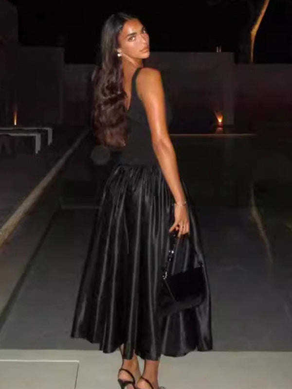 Women Patchwork U-Neck Sexy Dress 6