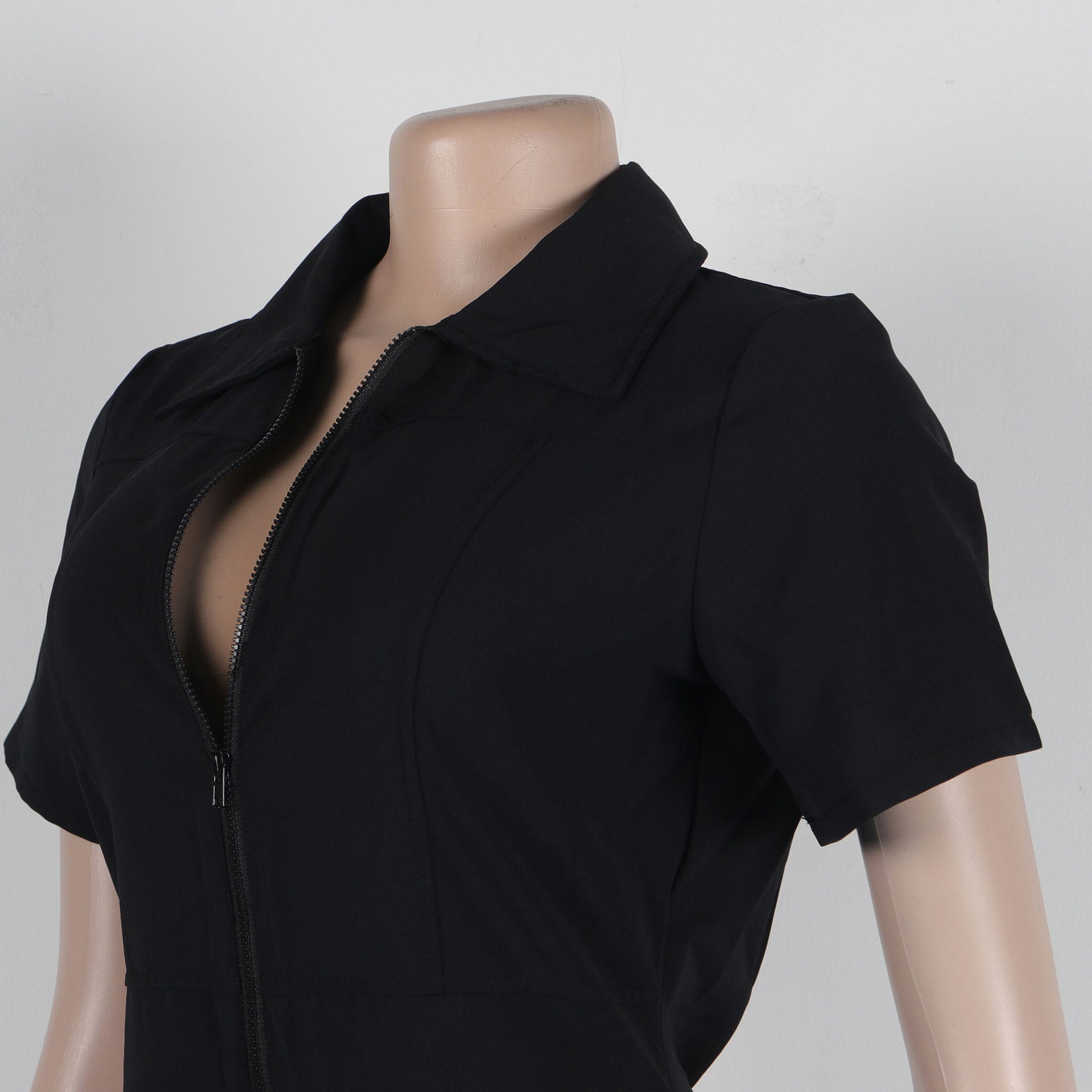 Women Sexy Summer Zipper Pocket Jumpsuit 26