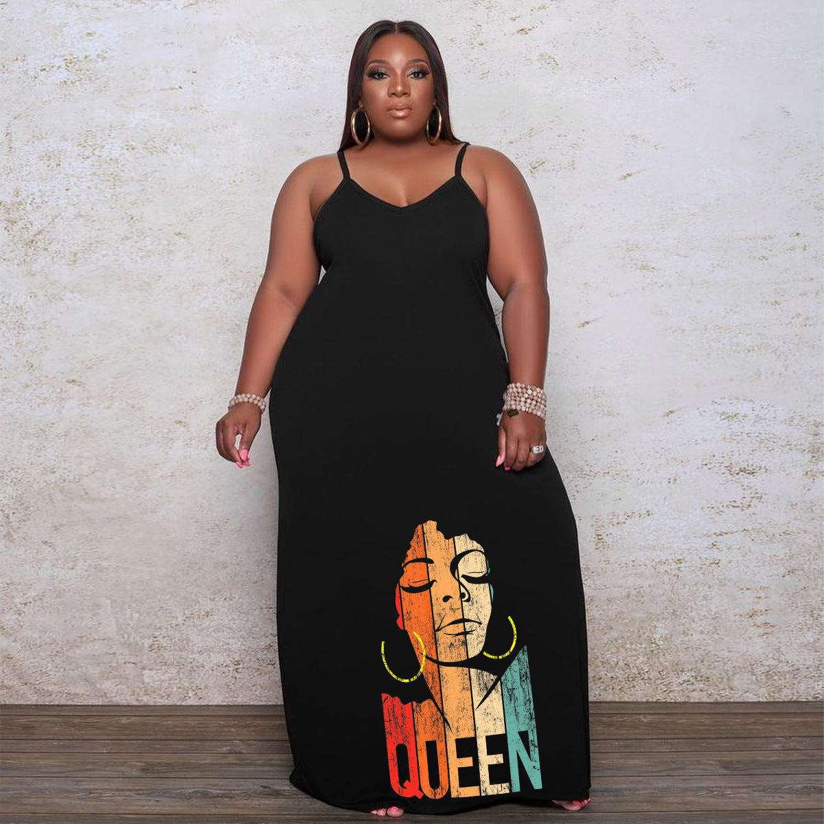 Plus Size Women Printed Slip Dress 7