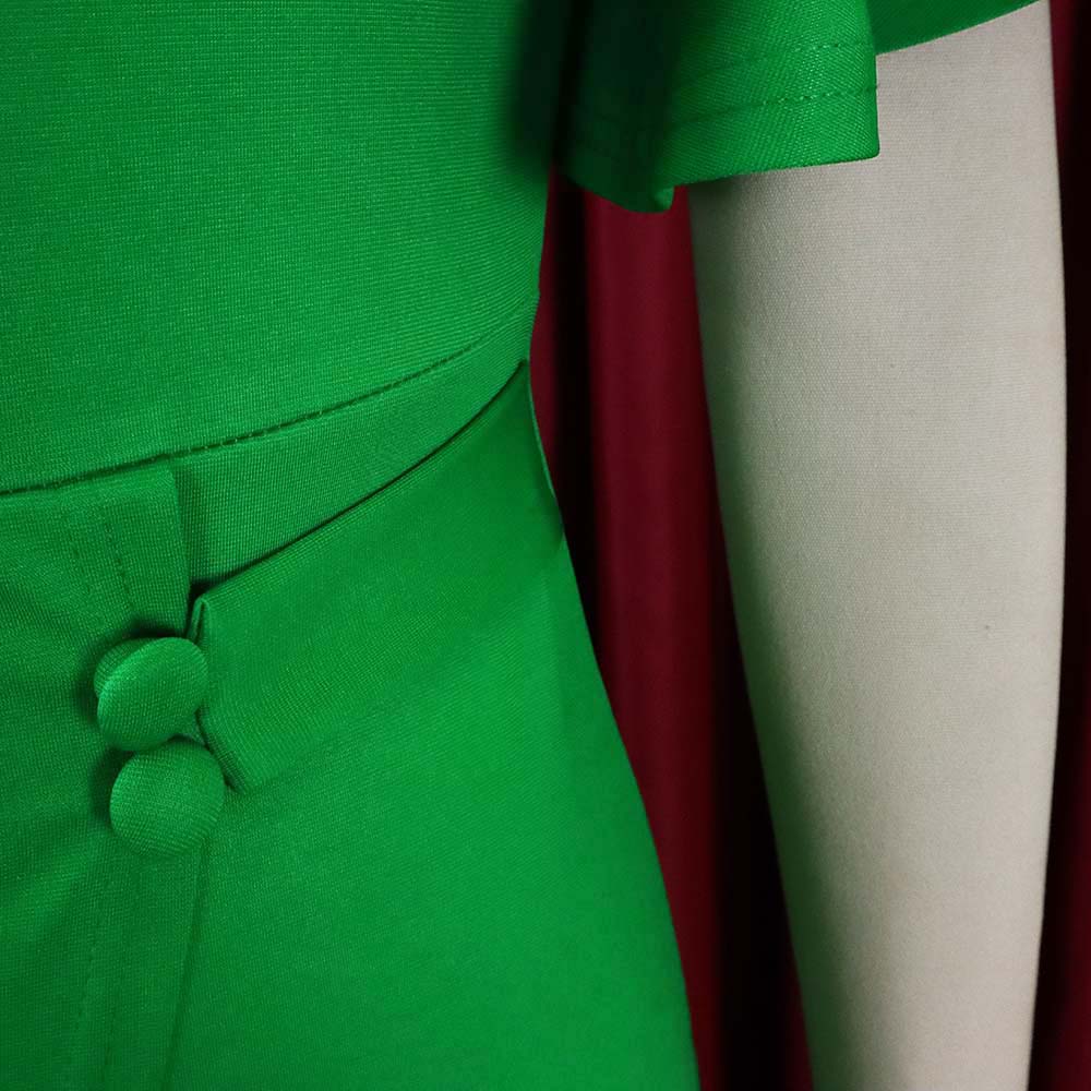 Autumn Professional Green Ruffle Sleeves Pencil Office Dress 10