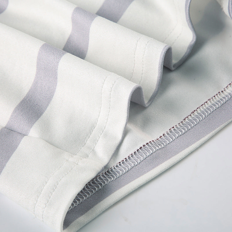 Women Casual Holidays Printed Striped Contrast Halter Neck Strap Top and Shorts Two-Piece Set 25