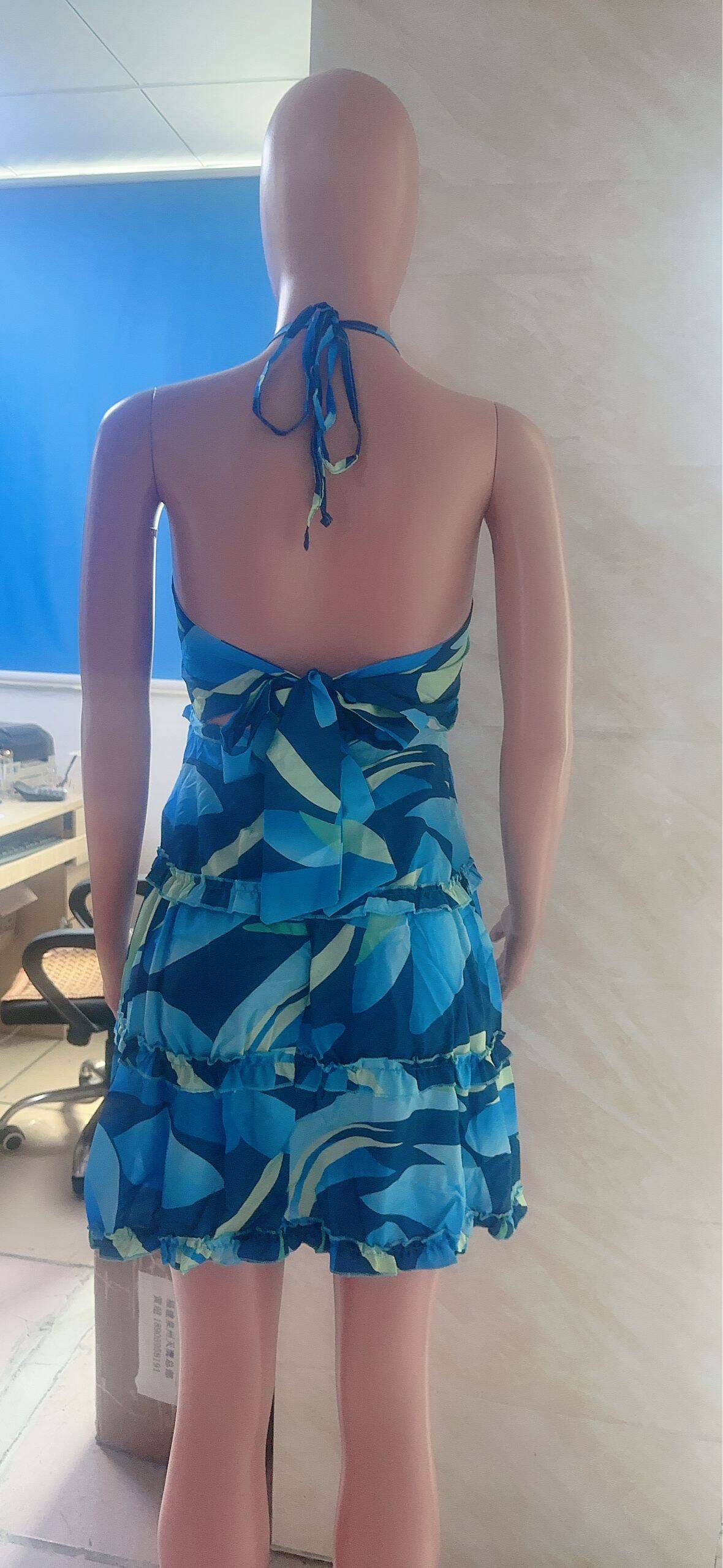 Strappy Printed Ruffle Dress 8