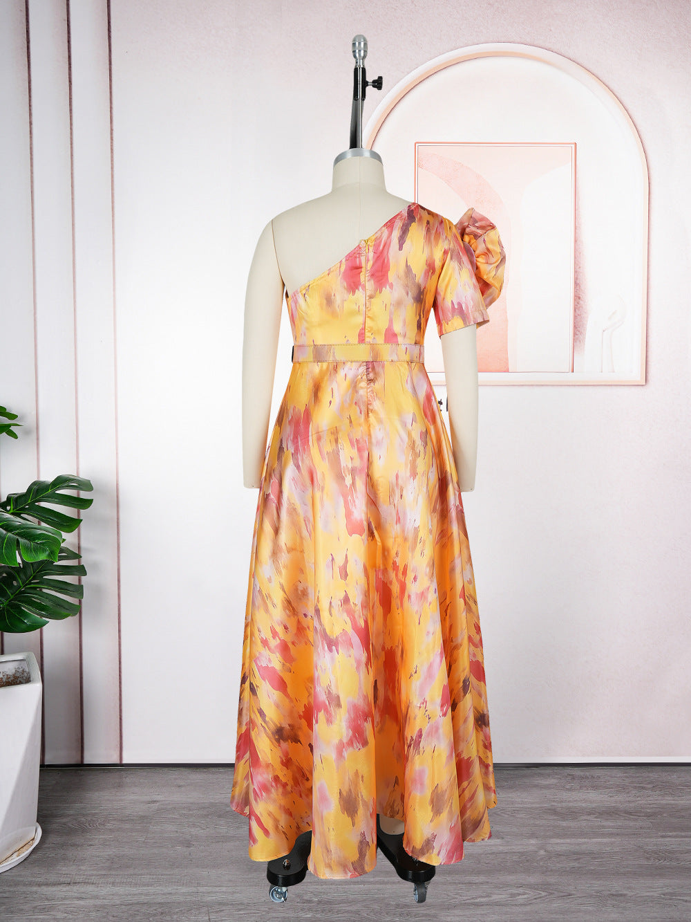 African Sexy Slash Shoulder Women's Plus Size Print Dress 12