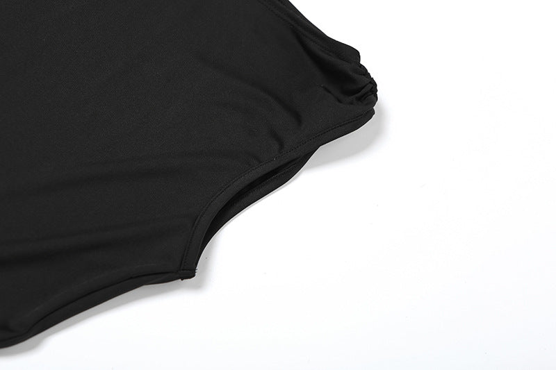 Spring Fashion Solid Color Sleeveless Pleated High Waist Slim Fit Long Dress 14