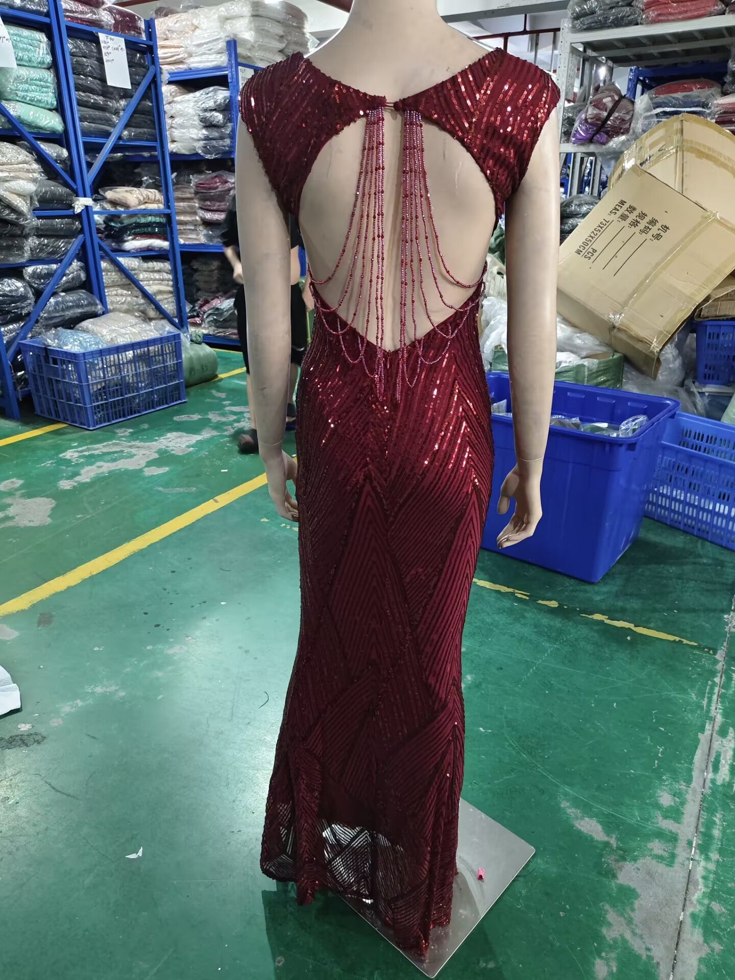 Sequin Fishtail Long Dress Elegant Formal Party Evening Dress 19