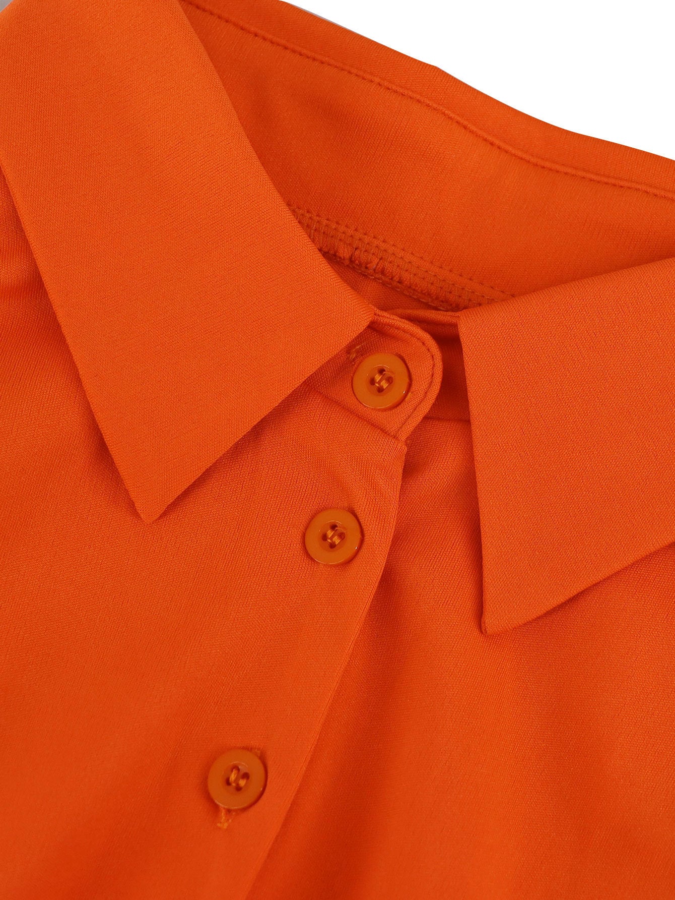 Ruffle Sleeve Tie Knot Shirt High Waist Pants Casual Two Piece Set 6