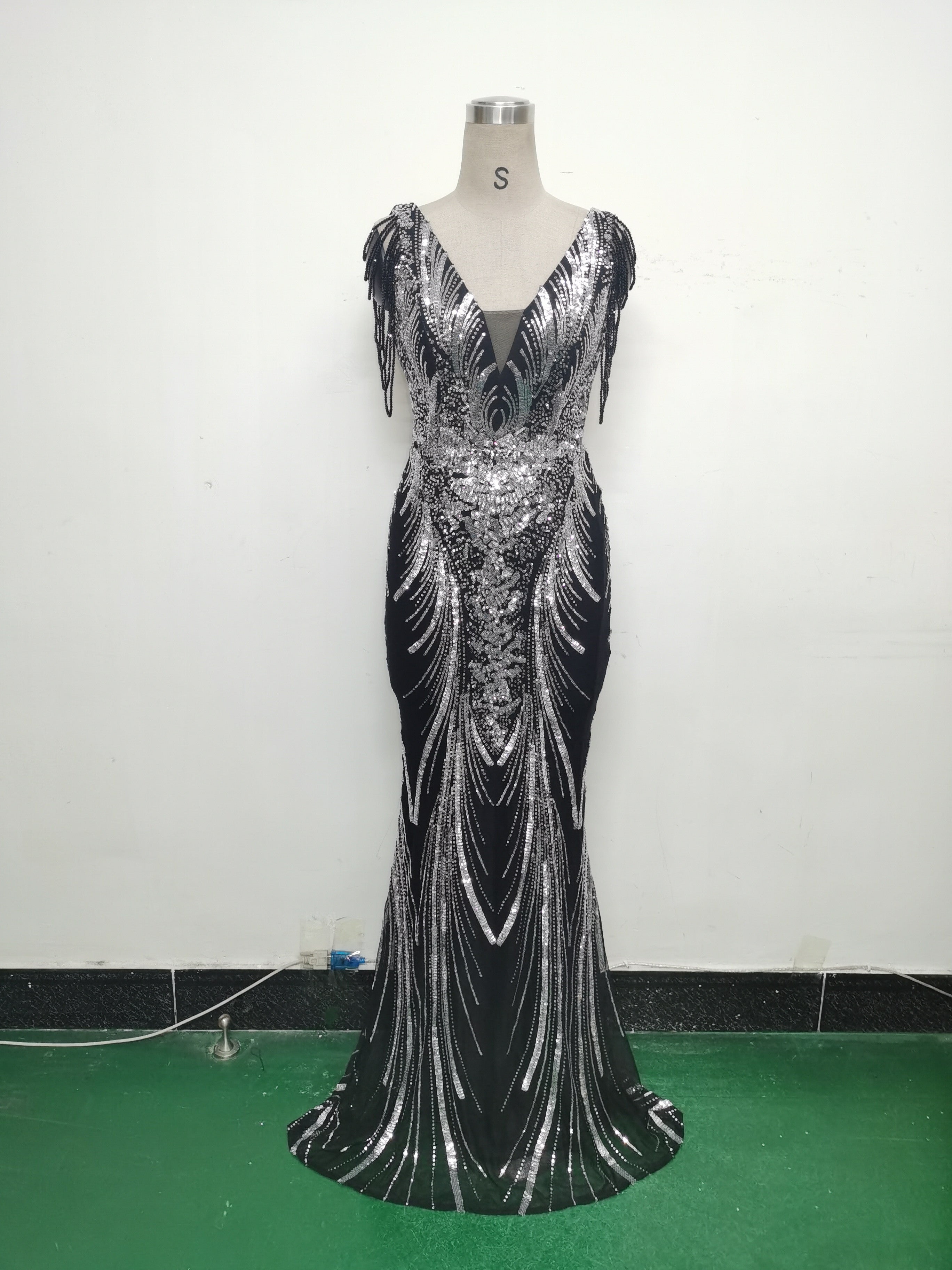 Sexy Rhinestone Chain Sequins Evening Dress 28