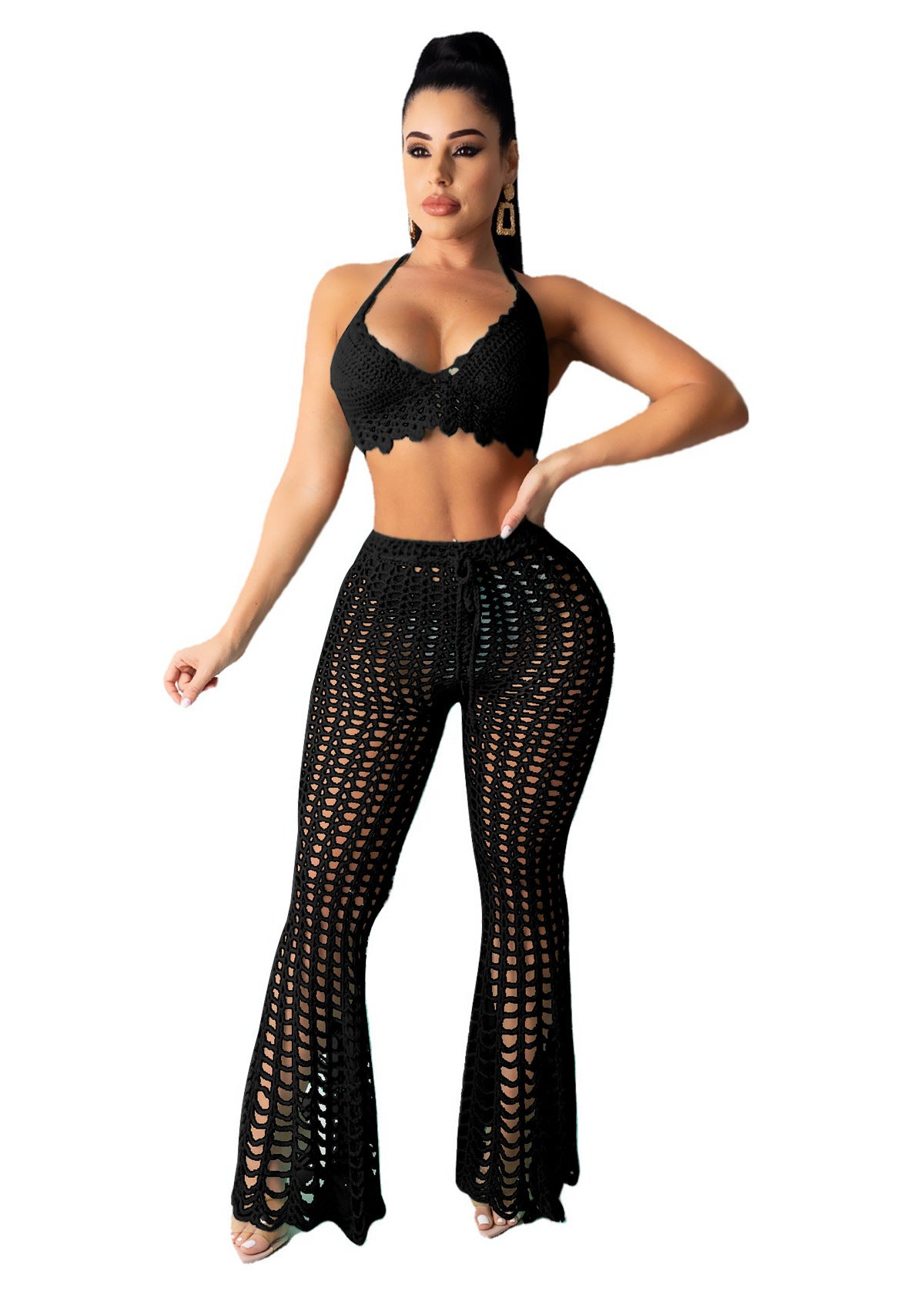 Women Cutout See-Through Two-Piece Set 12