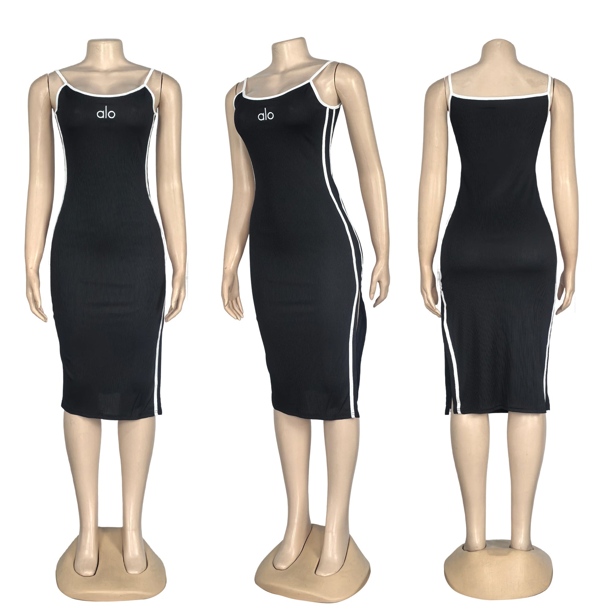 Women Elegant Embroidered Sleeveless Slit Dress 7