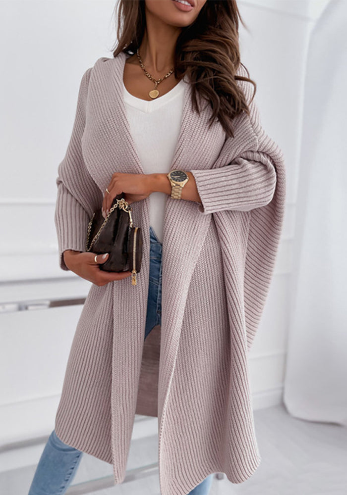 Fashionable Long-Sleeved Loose Cardigan Long Sweater Coat
