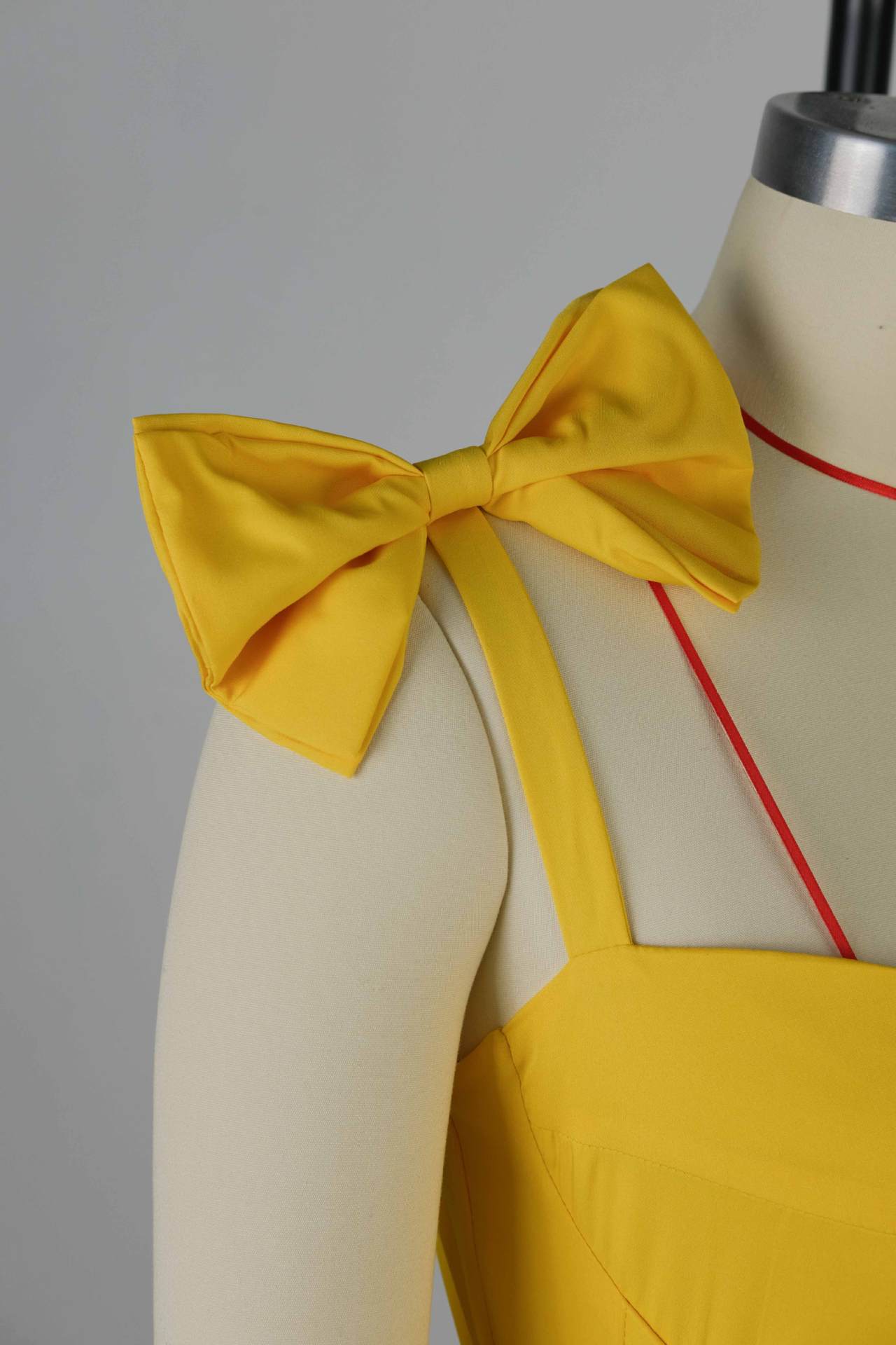 Women spring bow suspender v-neck ruffle dress 5