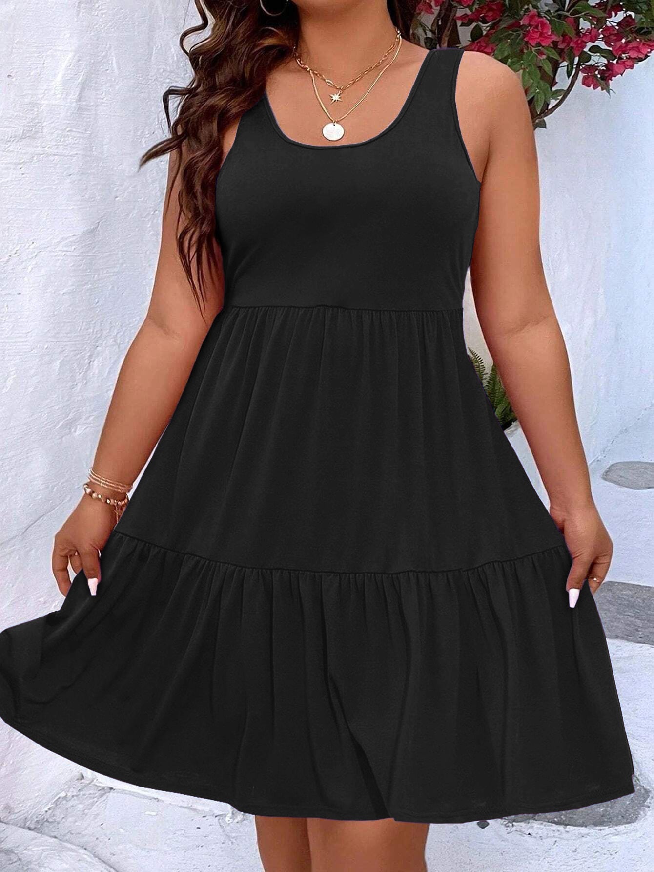 Women's Spring Summer Solid Color Strap Casual Dress 4