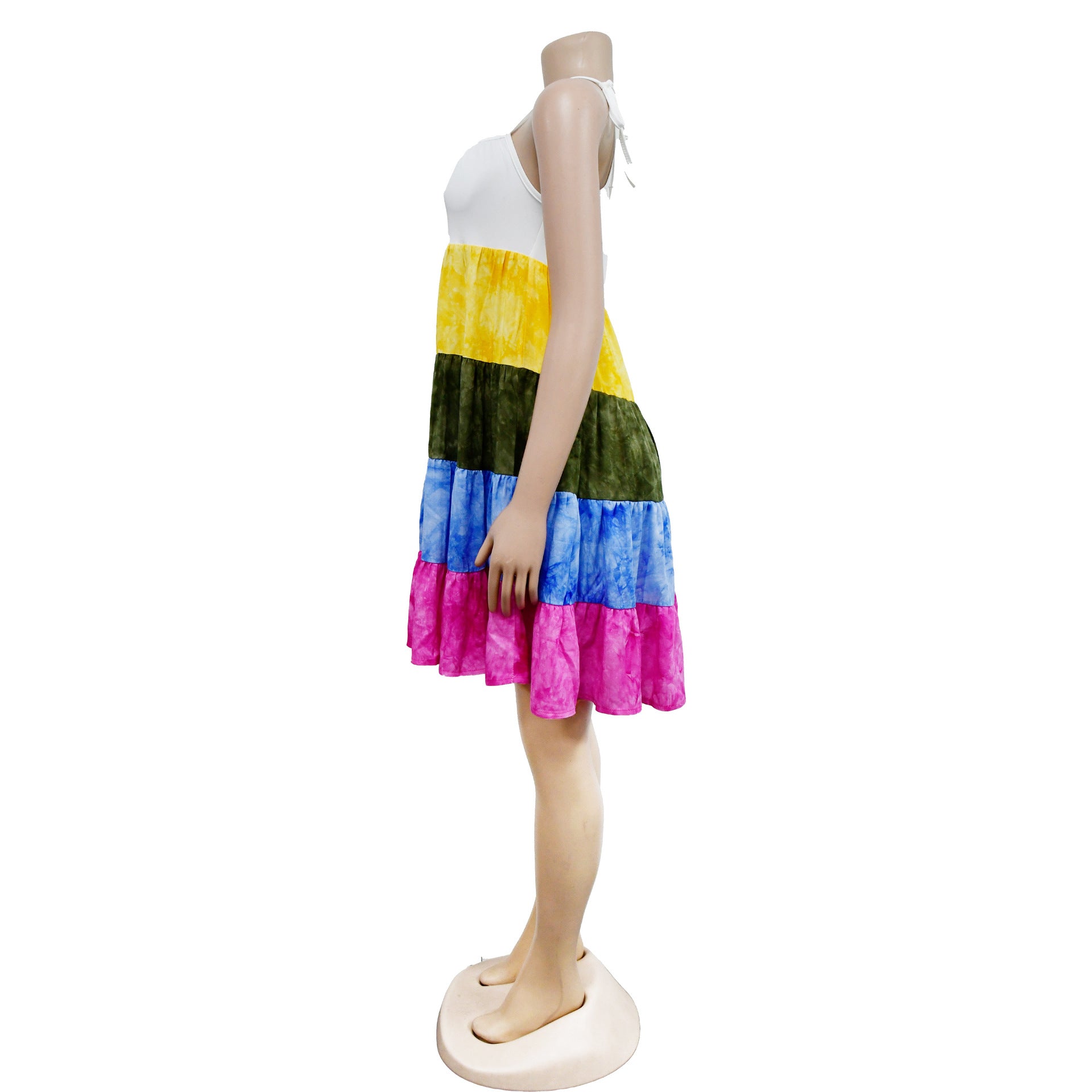 Fashion Ladies Gradient Print Multicolor Sleeveless Sleeveless Dress 12