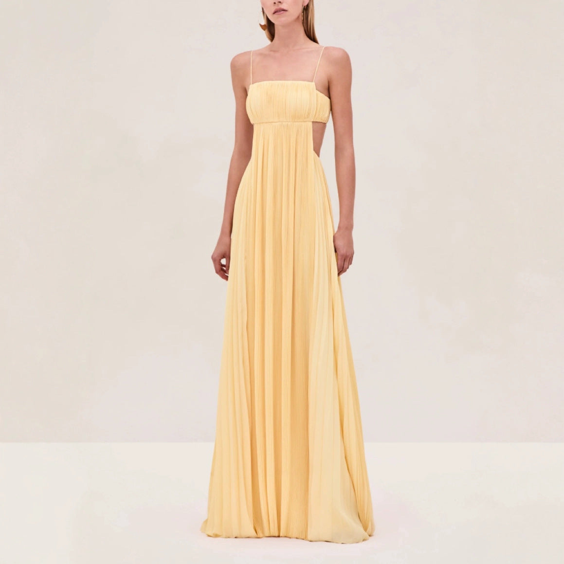 Summer Strap Open Waist Slim Fit Maxi Dress 3