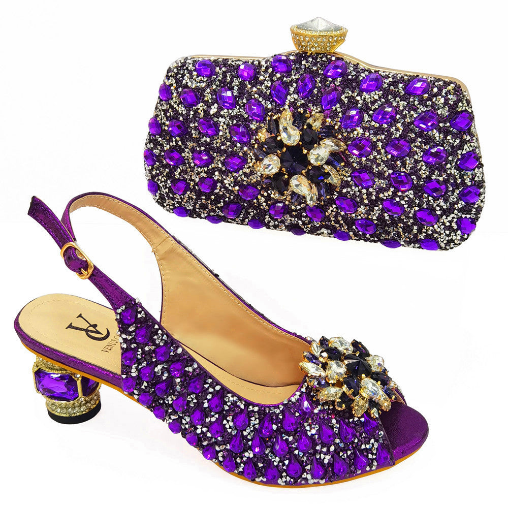 African Women's Fashion Design Formal Party Shoes And Bags 3