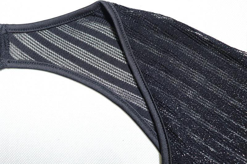 Women Lace Mesh Patchwork Long Sleeve Bodycon Dress 13