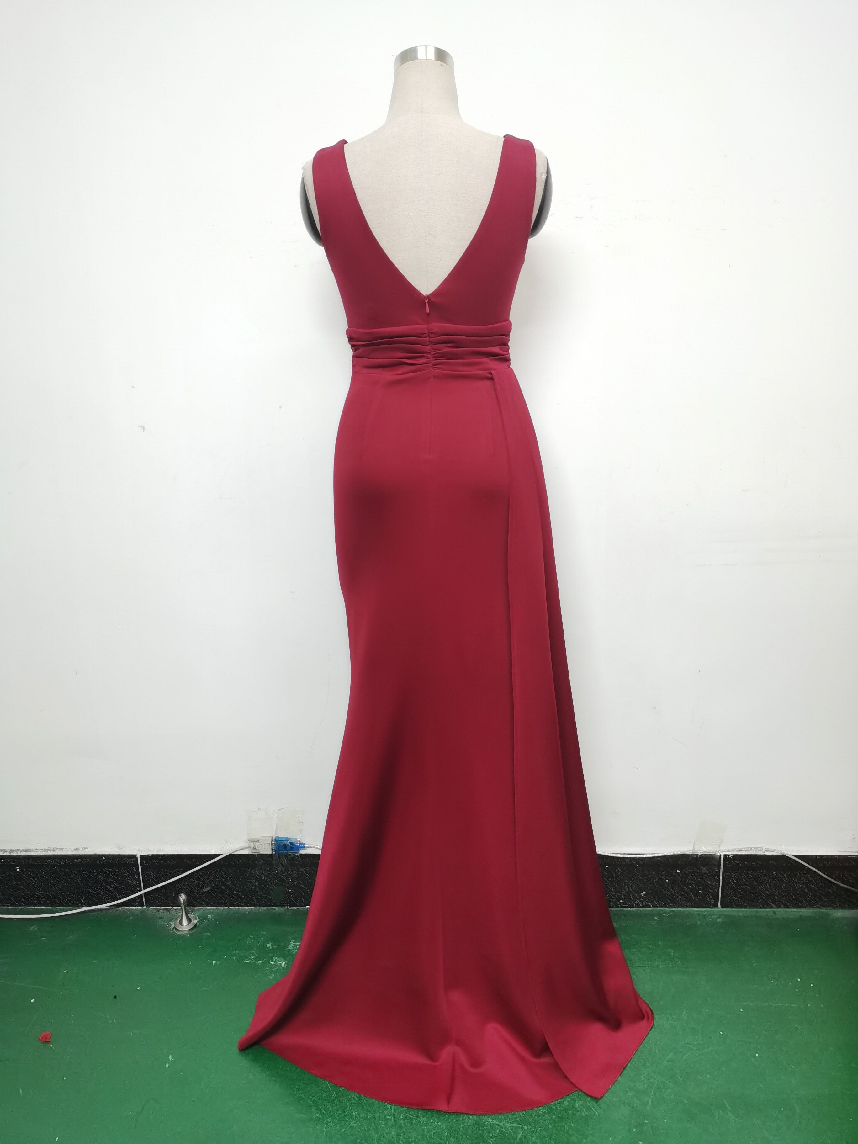 Women Pleated Satin Evening Dress 25