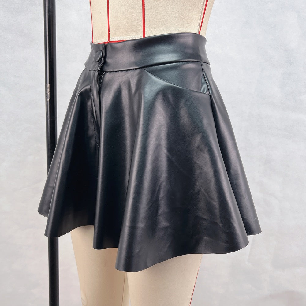 Women Pu Leather Pants Skirt 8