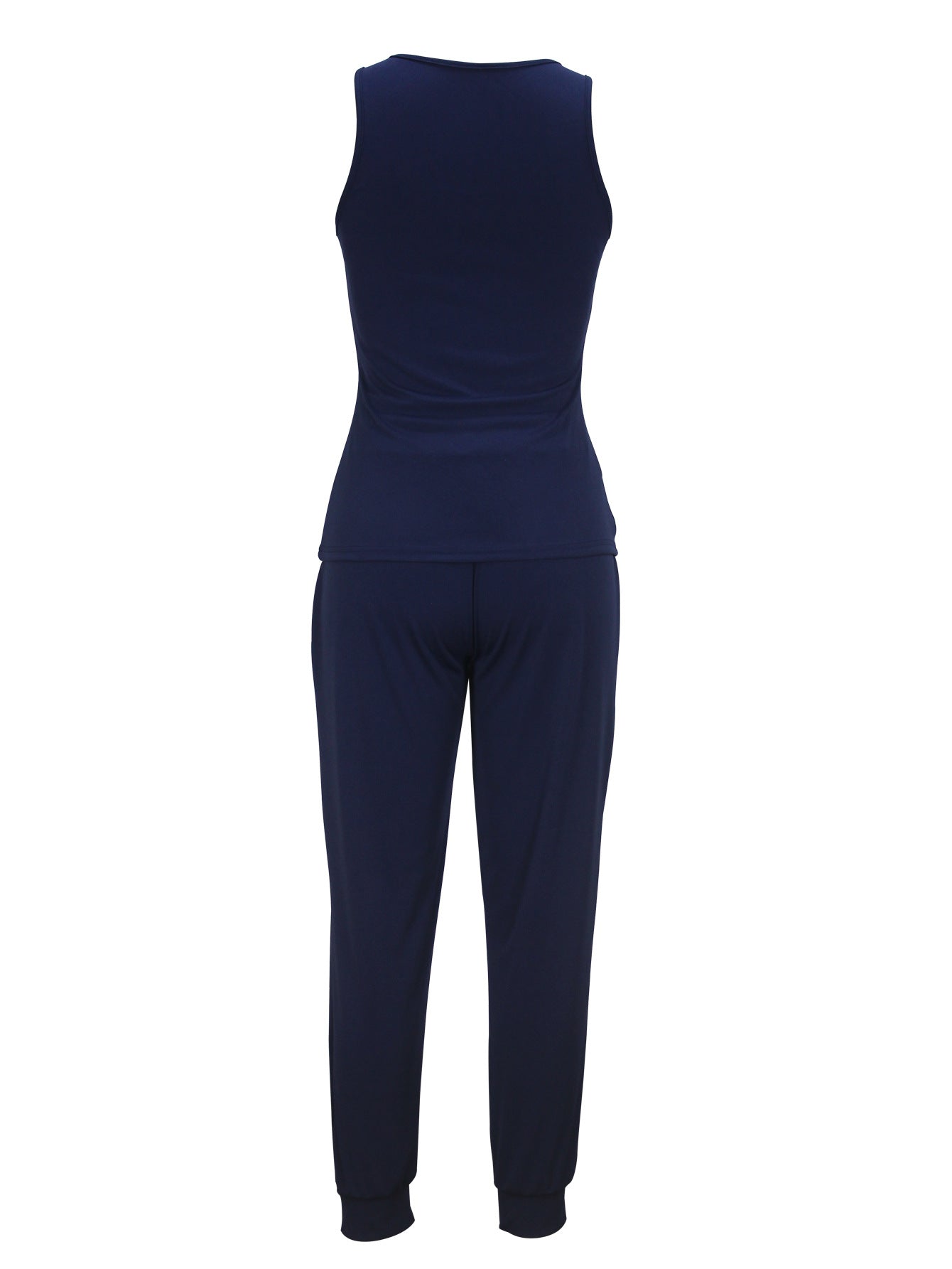 Women Casual Solid Vest and Pants Two-piece Set 9