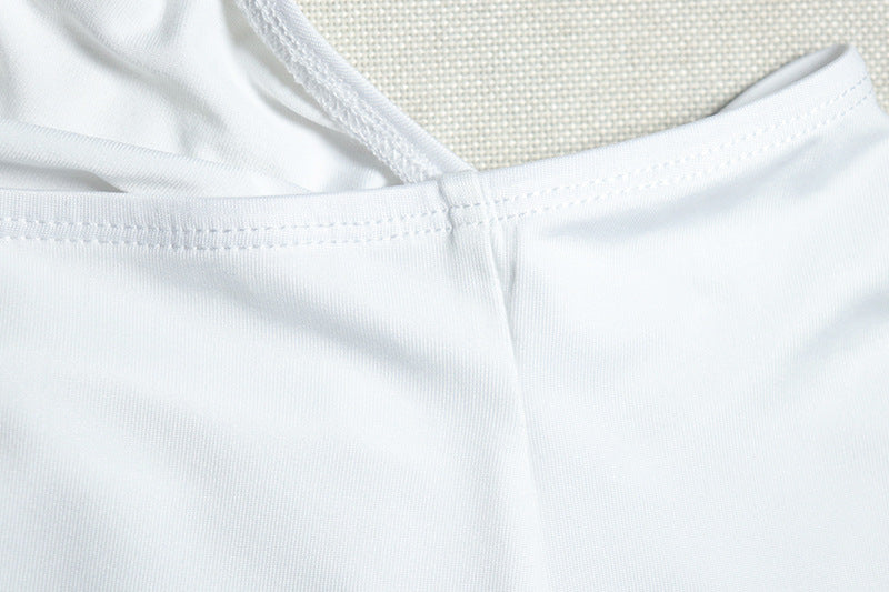 Women's Fashion Solid Color Slash Shoulder Sleeveless Ribbon Fishtail Chic Long Dress 18