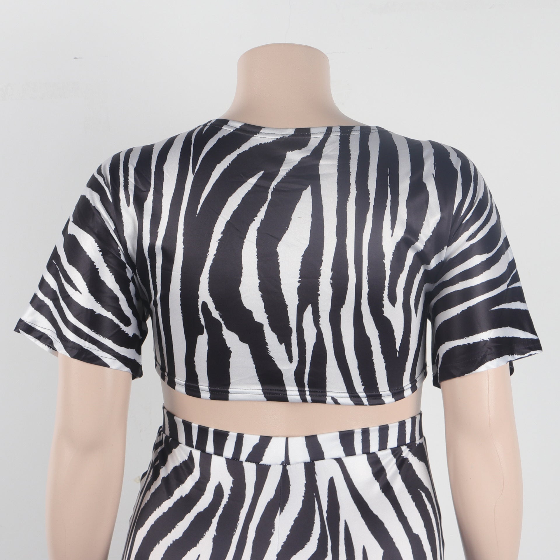 Sexy zebra print bootcut two-piece trouser suit 14
