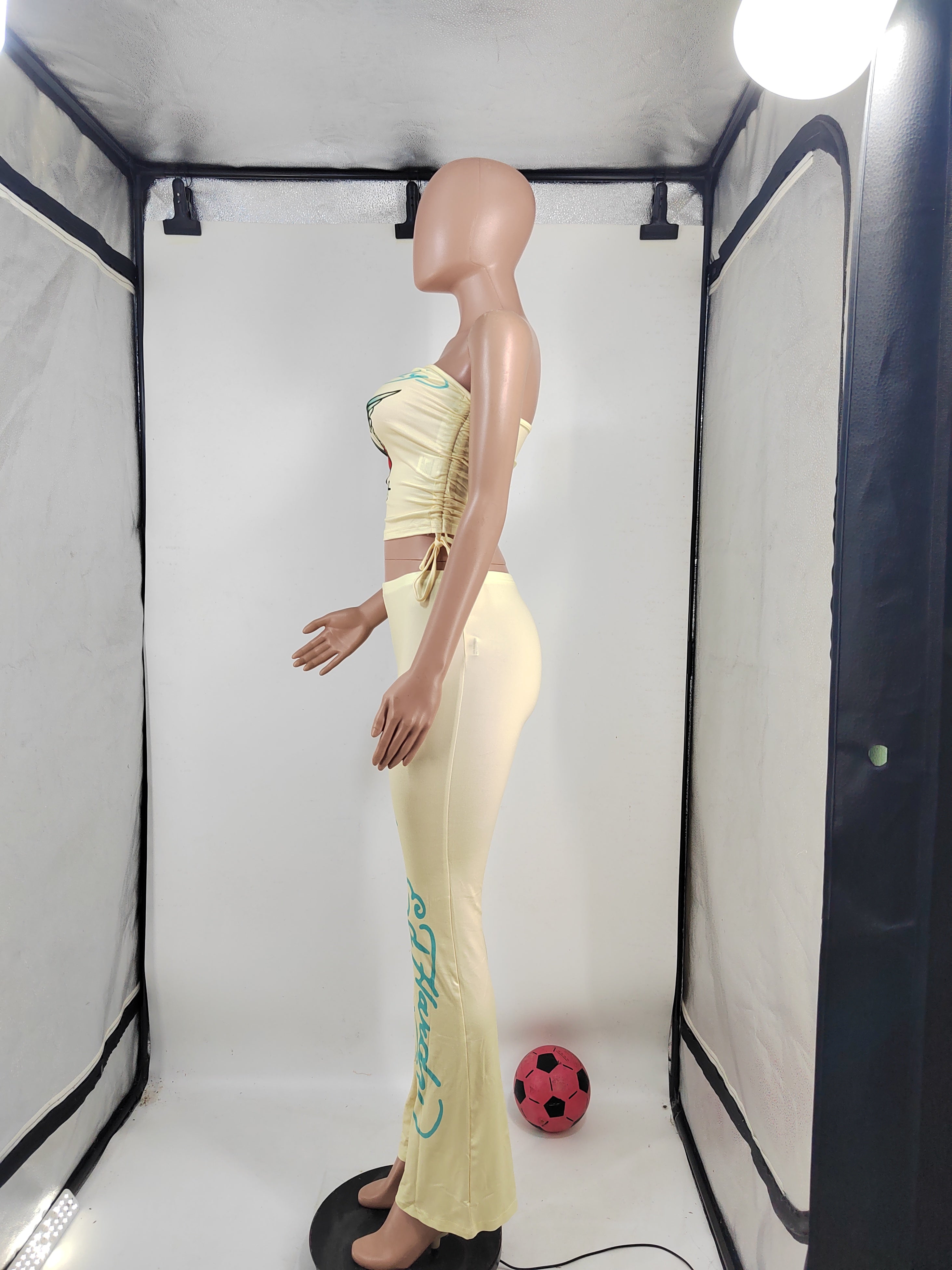 Women's Print Strapless Vest Pants Two Piece Set 9