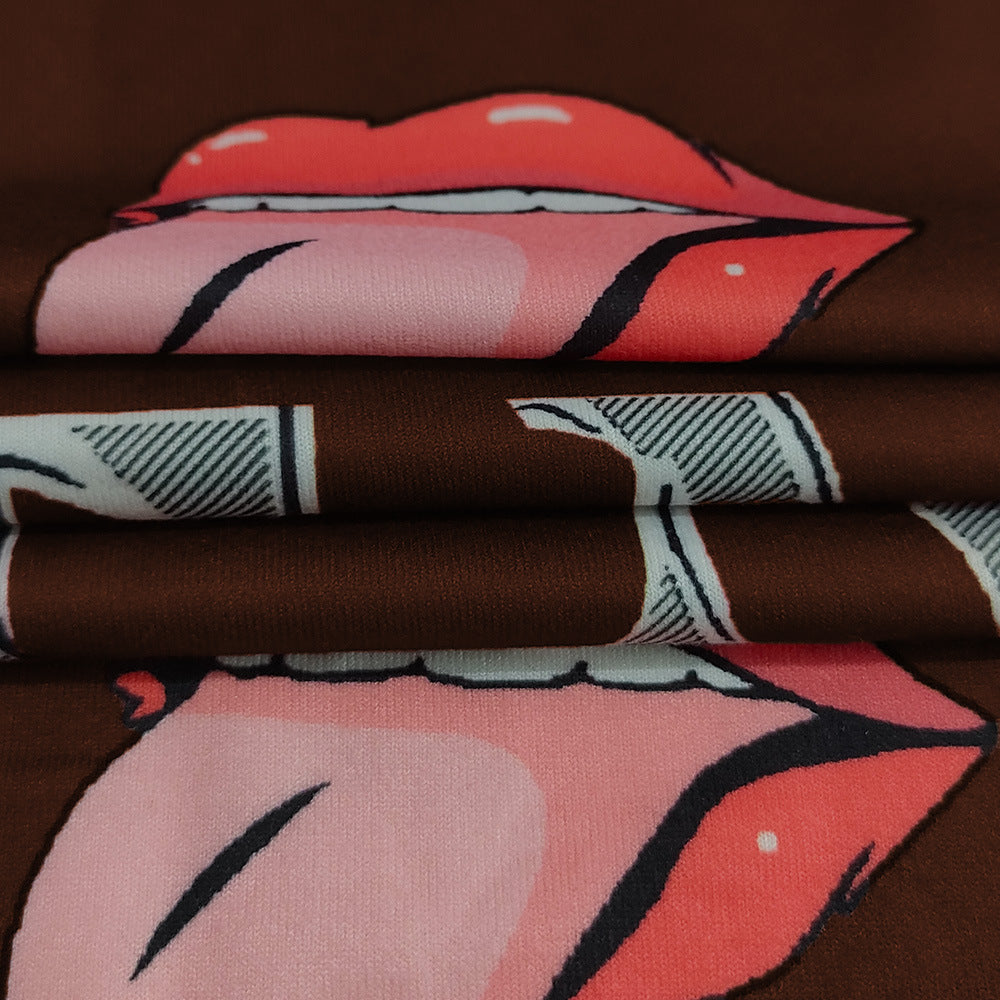 Summer Women's Tight Fitting Stretch Casual Print Shorts 46