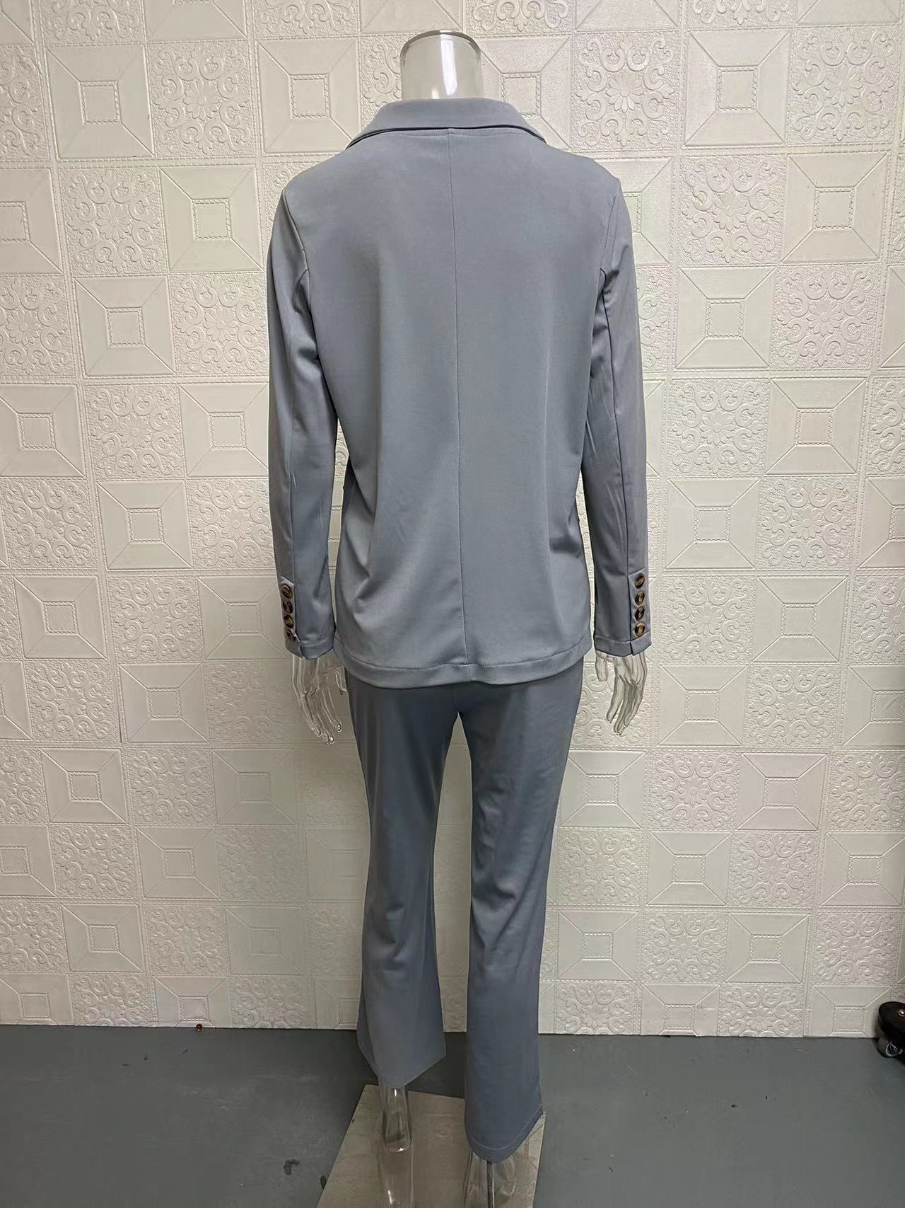 Spring/Summer Fashion Turn-Down Collar Blazer Pants Set 36