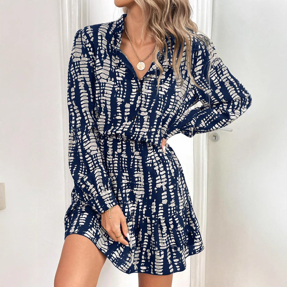 Women Summer Long Sleeve V-Neck Ruffle Dress 4