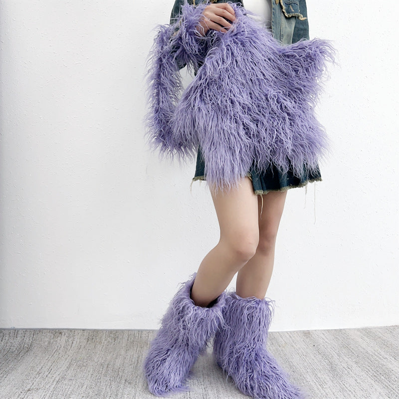 Fashion Girl Furry Messenger Bag 38