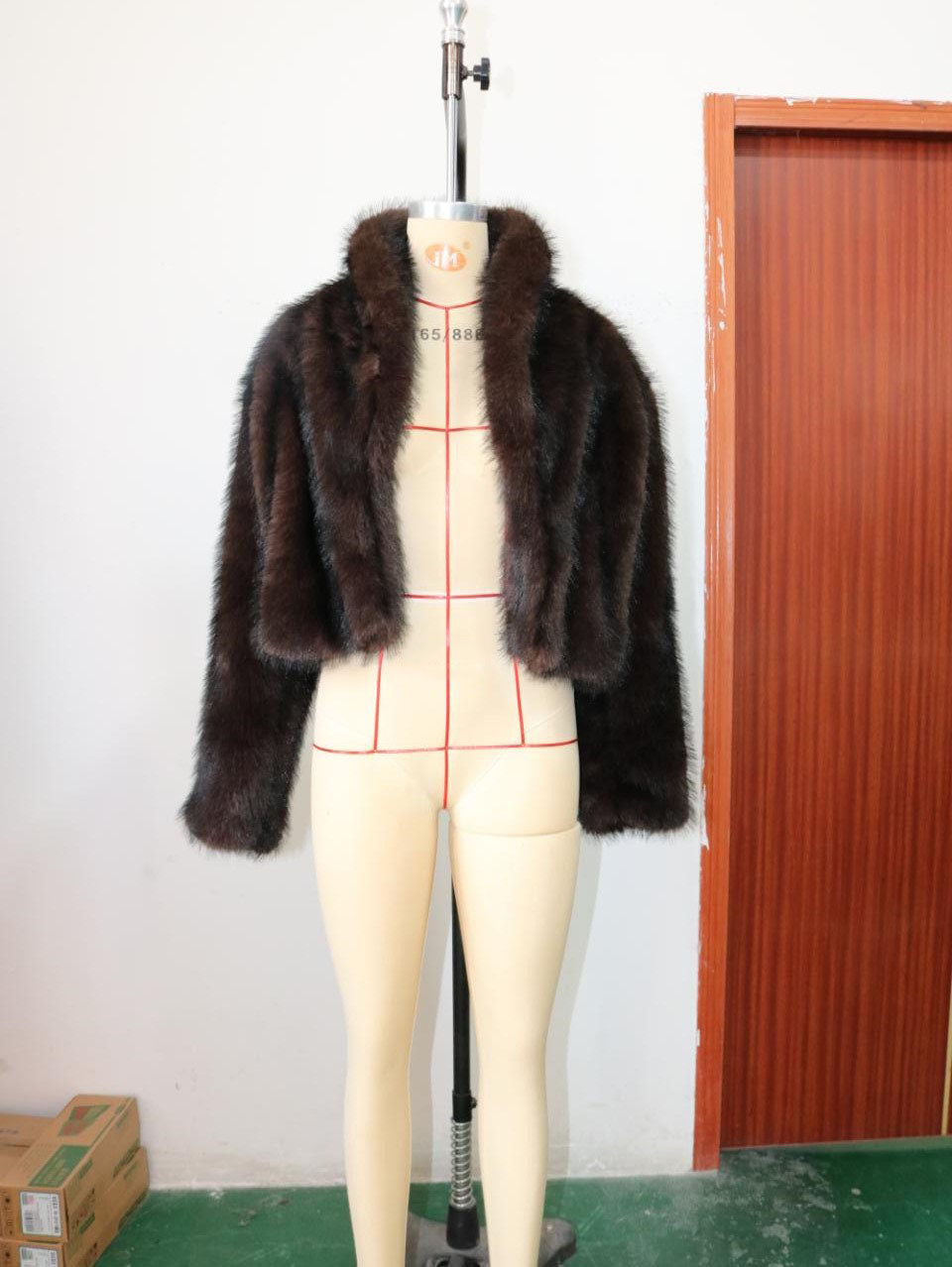 Women Fall/Winter Turndown Collar Pu-Leather Crop Jacket 12