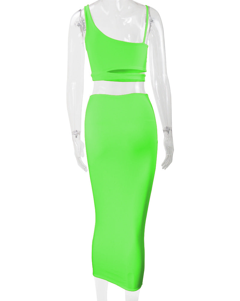 Autumn and Winter Women's Fashion Sexy Hollow Two-piece Skirt Set 28