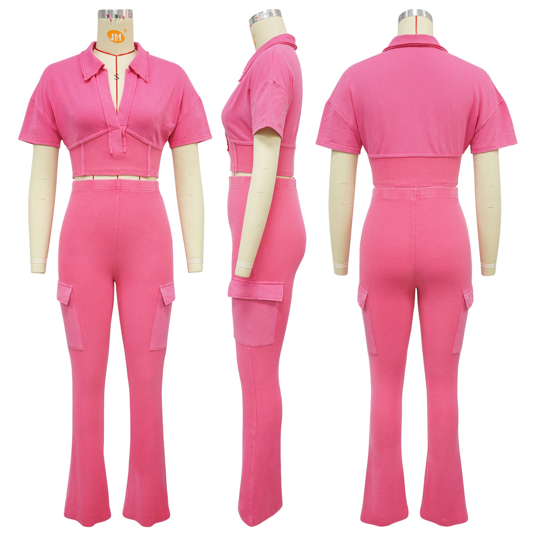 Women Sport Short-Sleeved Top and Pant Two-Piece Set 60