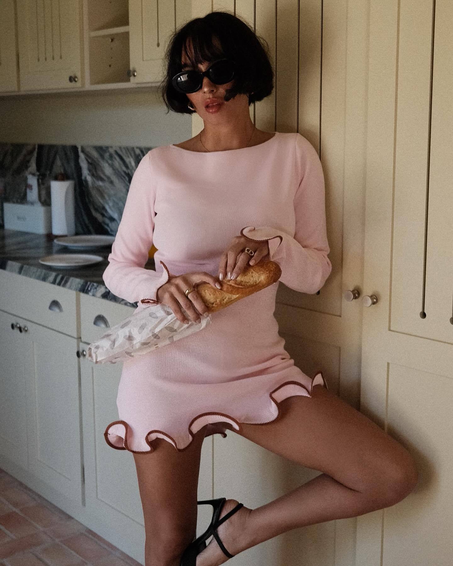 Sexy Tight Fitting Ruffle Knitting Long-Sleeved Autumn And Winter Dress 4