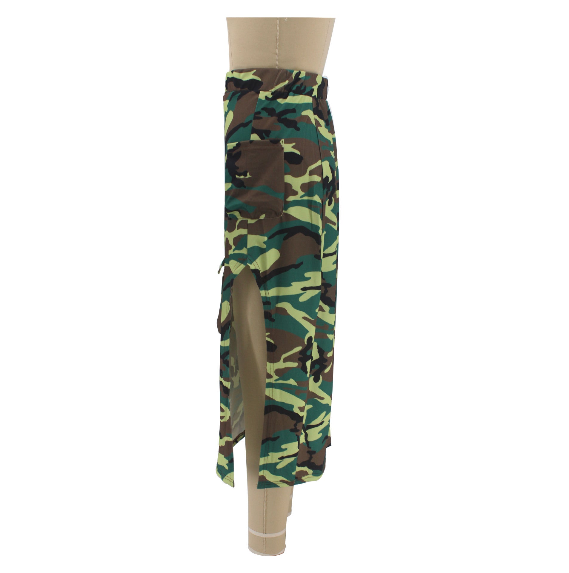 Women's Plus Size Casual Camouflage Casual Side Slit Skirt 7