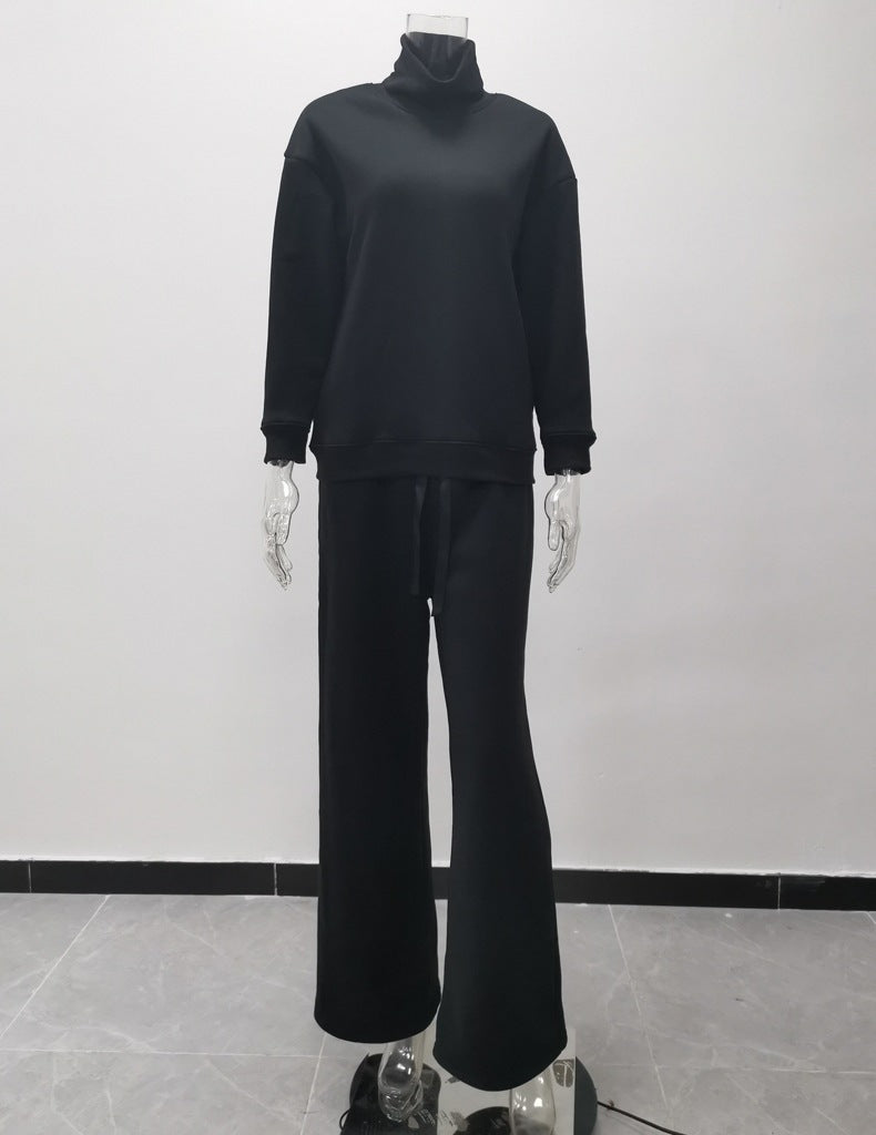 Women knitting lace-up Top and Pant Casual two-piece set 14