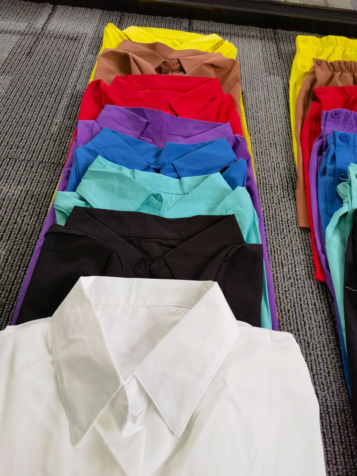 Women Casual Solid Shirt and Skirt Two-Piece Set 31