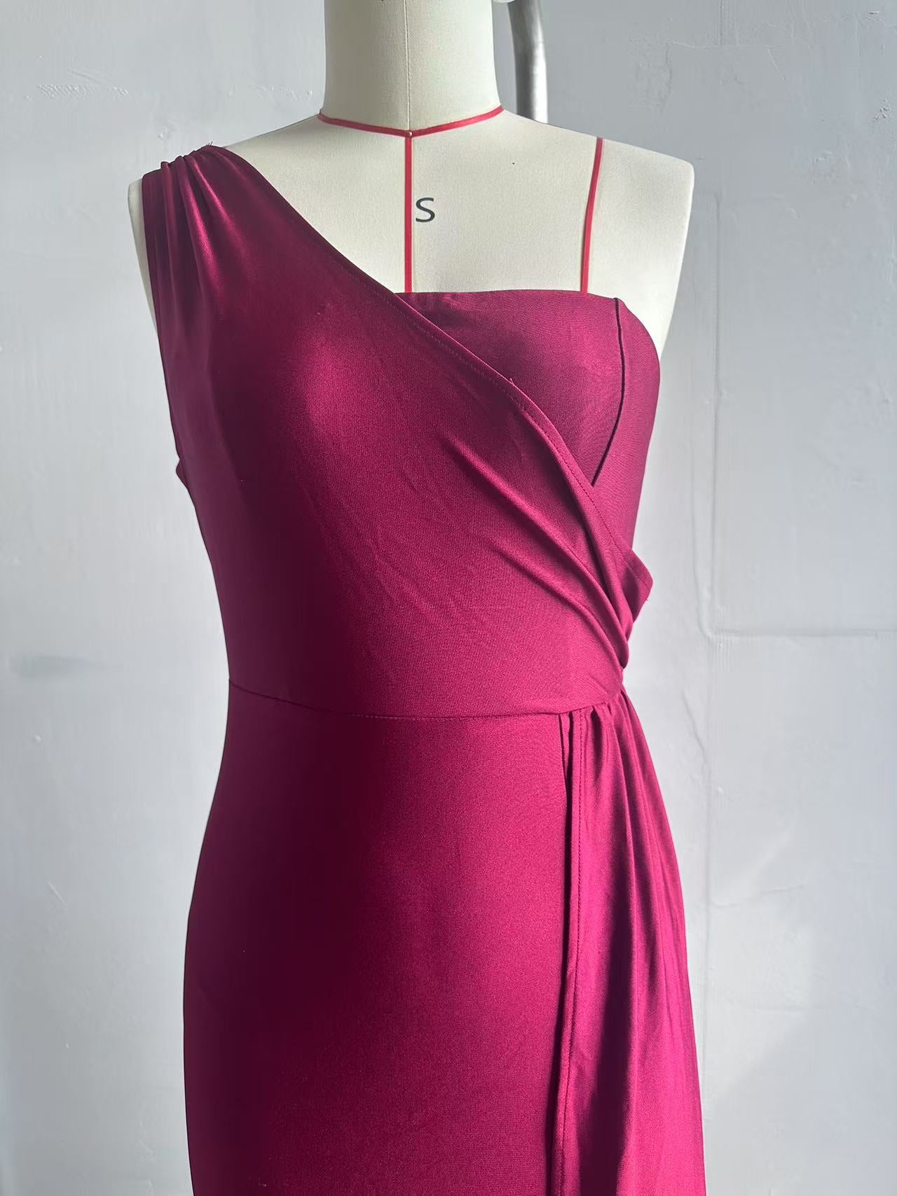 Women's Sleeveless One-Shoulder Sexy High Waist Split Evening Dress 20