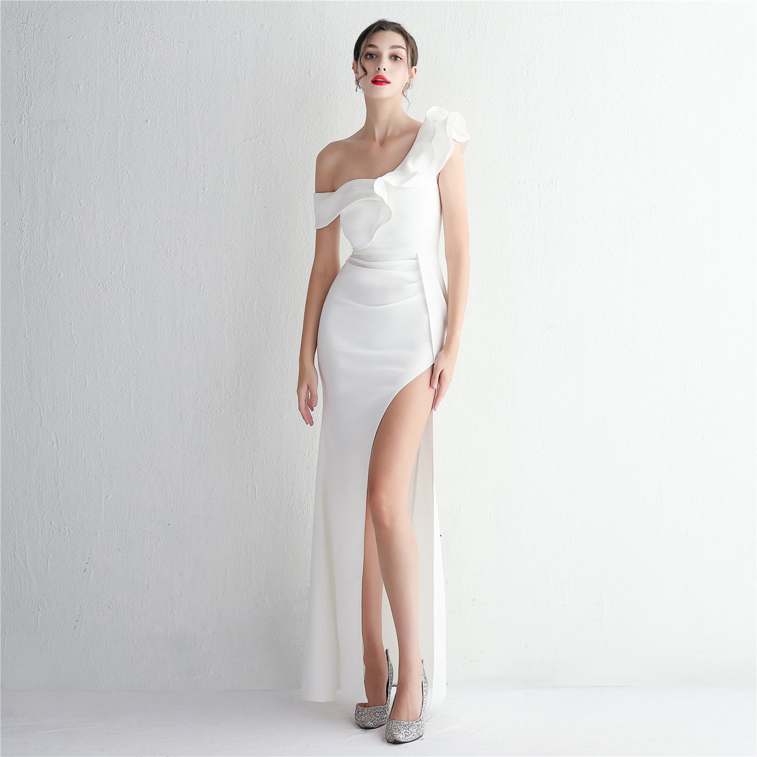 WomenElegant Off Shoulder Formal Party SlitEvening Dress 11