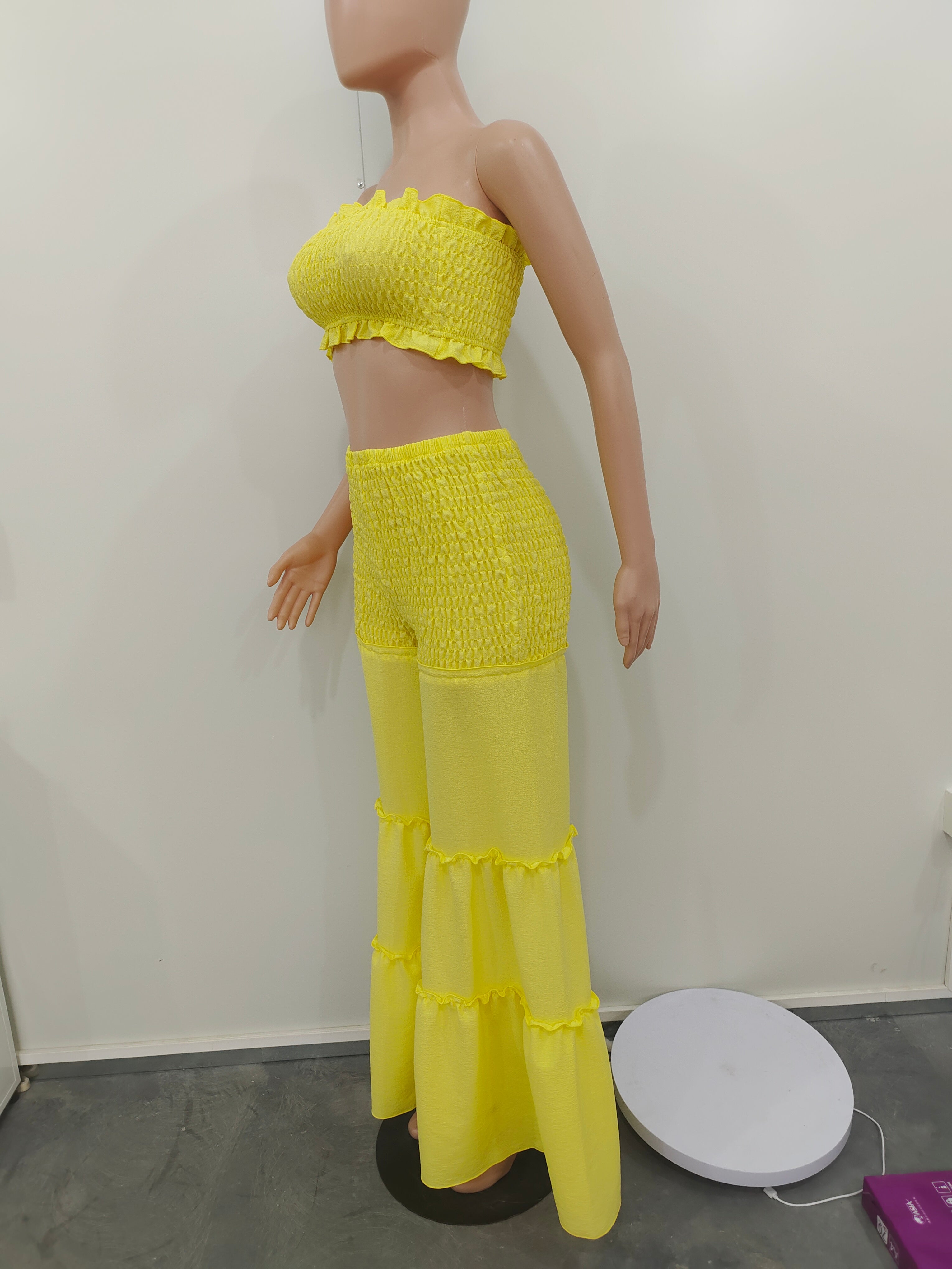 Ruffle Strapless Sexy Two-Piece Pants Set 13