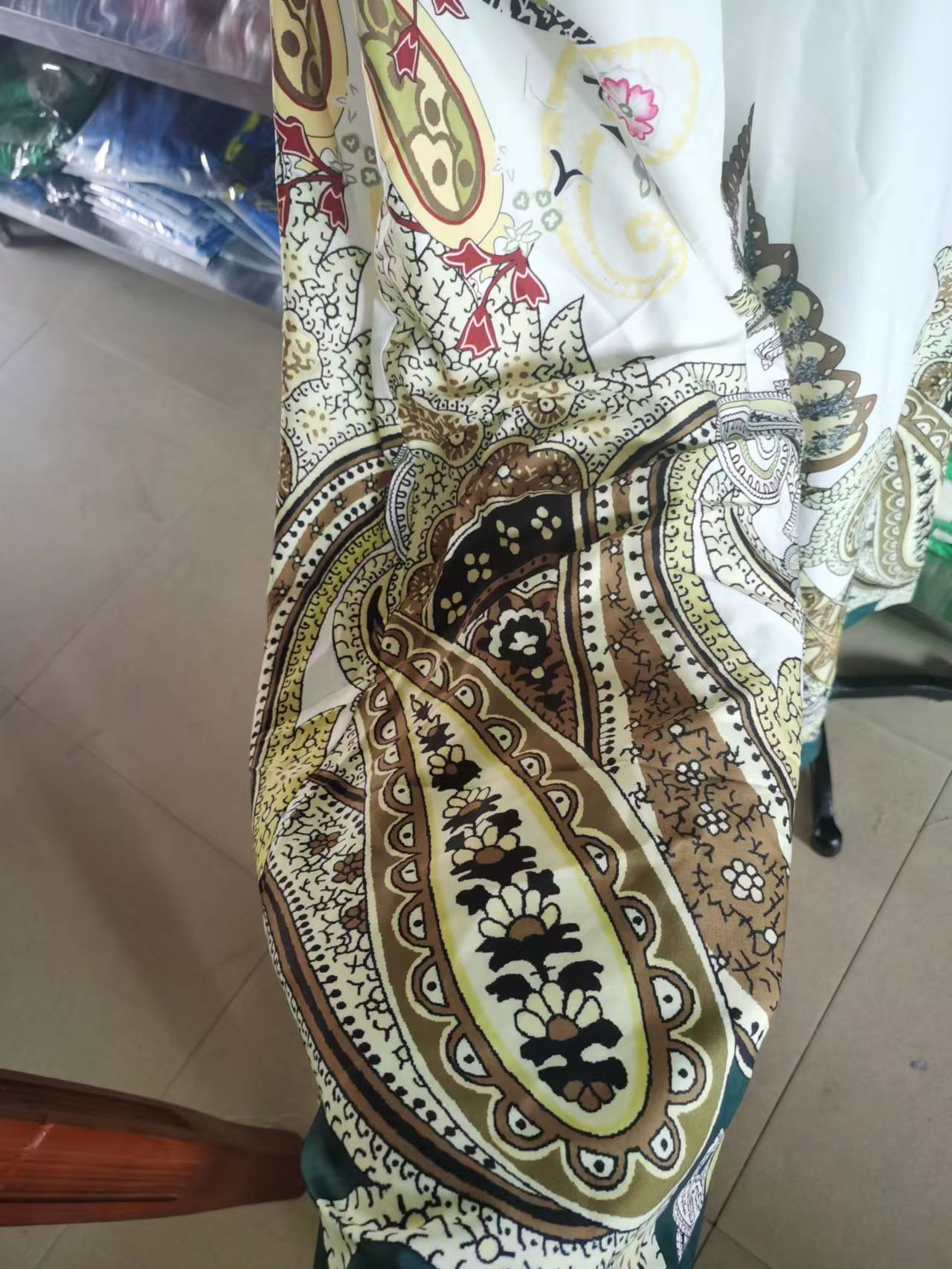 Women autumn single-breasted shirt and high-waist printed wide-leg pants two-piece set 12