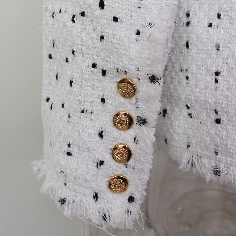 Women Autumn and Winter Turndown Collar Double-Breasted Blazer 18