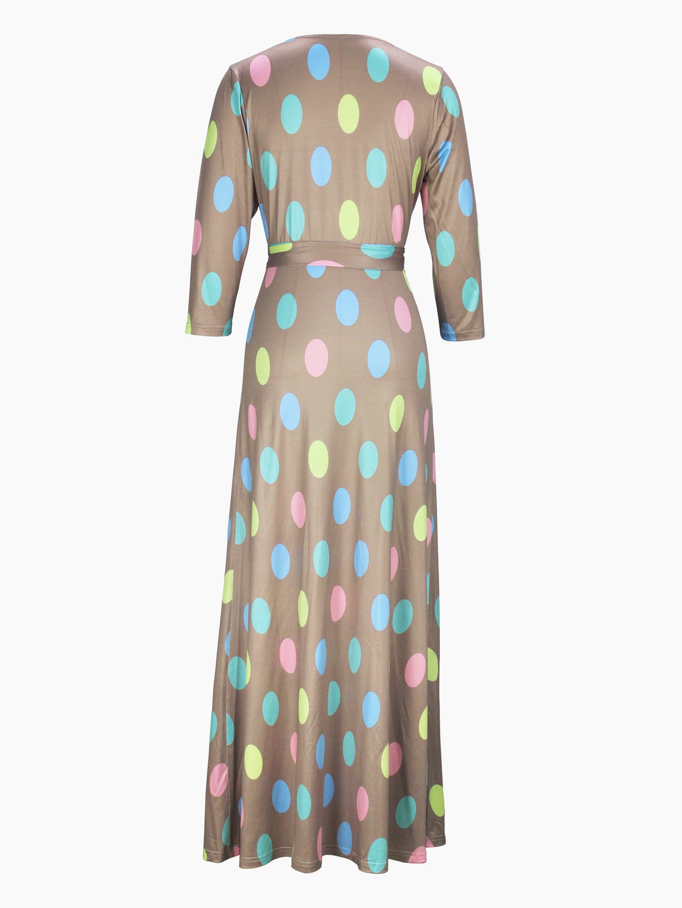 Spring Summer & Autumn Women's Fashion Elegant V-Neck Half-Sleeve Casual Long Dress 10