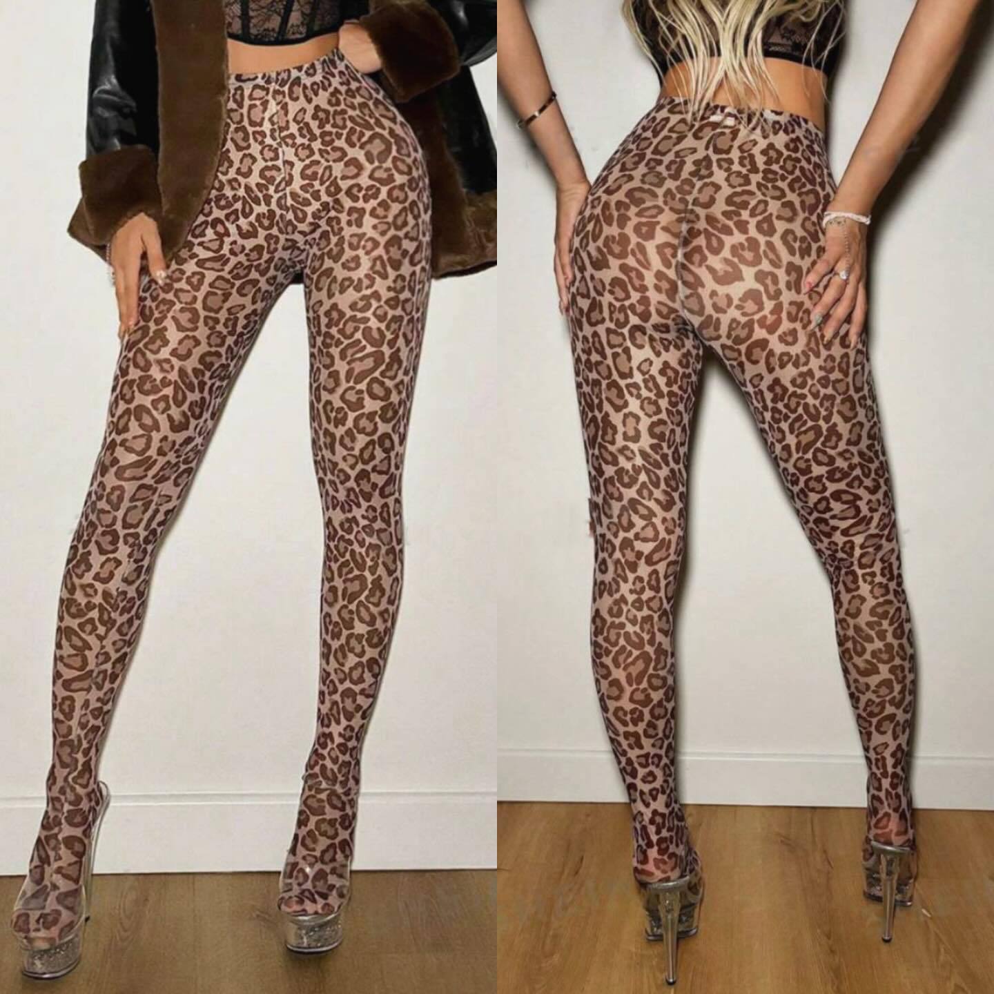 Women's High Waist Leopard Print Leggings