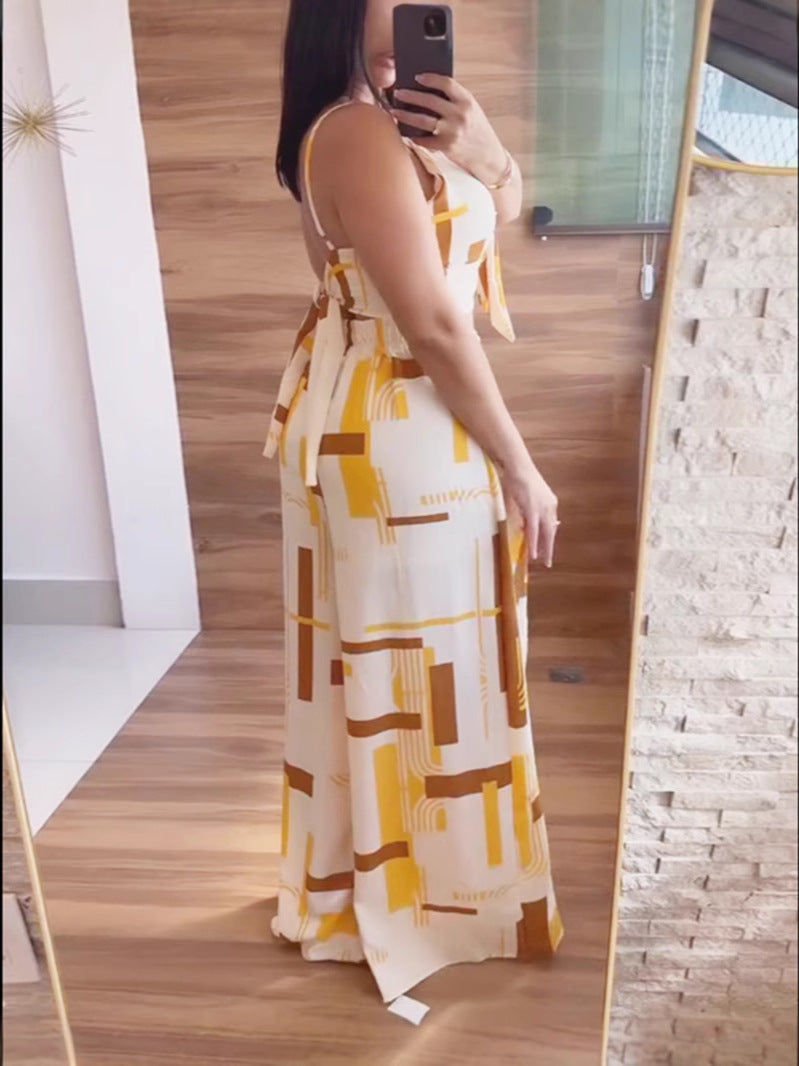 Women's fashion print Casual two-piece trousers Set 5