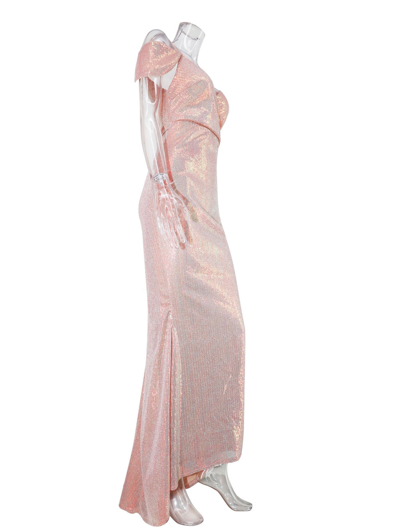 Women's Long Dress Deep V Neck Symphony Sequin Dress 8