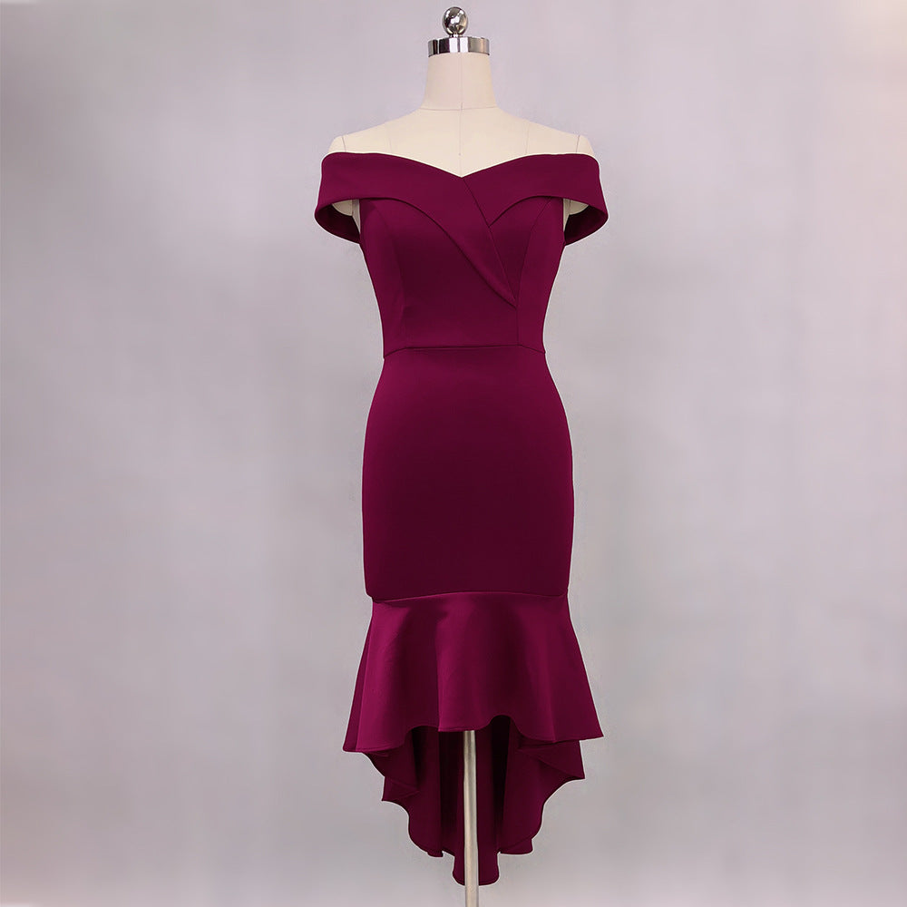 Women Elegant Maxi Off Shoulder Mermaid Evening Dress 28